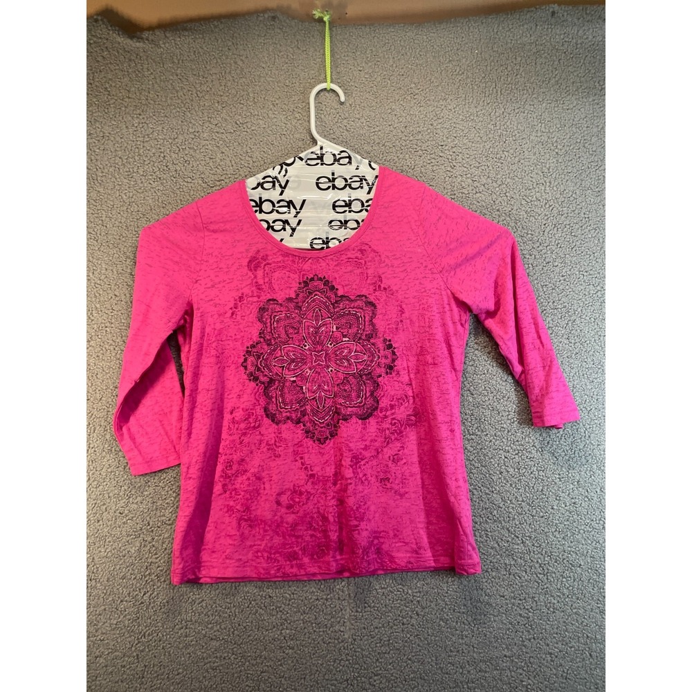 Made‎ For Life Shirt Womens Long Sleeve Pullover Blouse Top  PL